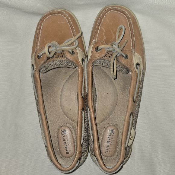 Sperry Tan and Gray Top-Sider Boat Shoes Womens Size 7 - Picture 1 of 7